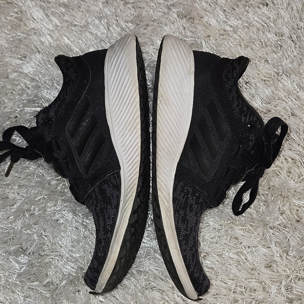 Adidas Womens Black Knit Running Sneakers Lux Edge 6.5 Womens - Picture 10 of 16